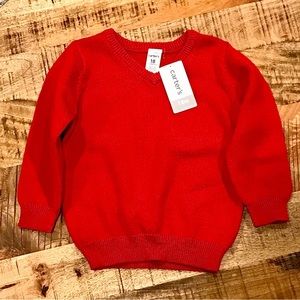 NWT✨ Carter’s 18 Months Boy Red V Neck Sweater